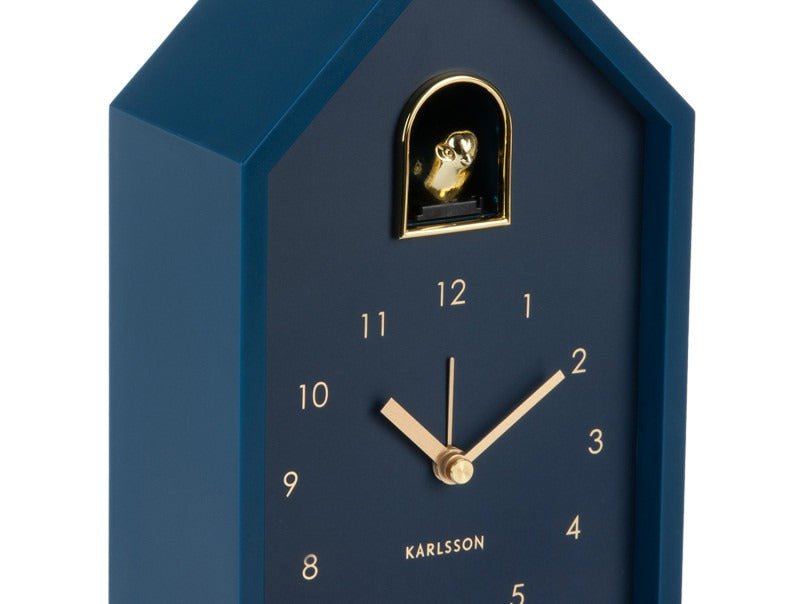 Karlsson Alarm Clock Modern Cuckoo Oro Dark Blue - CLOCKS - Beattys of Loughrea