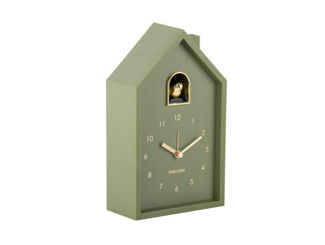 Karlsson Alarm Clock Modern Cuckoo Oro Luxury Green - CLOCKS - Beattys of Loughrea