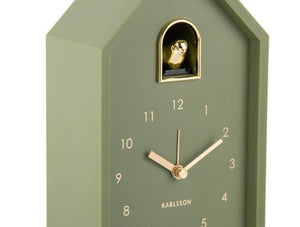 Karlsson Alarm Clock Modern Cuckoo Oro Luxury Green - CLOCKS - Beattys of Loughrea