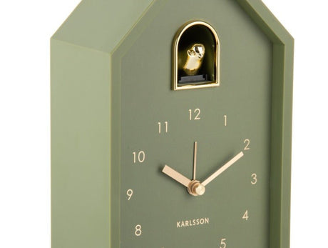 Karlsson Alarm Clock Modern Cuckoo Oro Luxury Green - CLOCKS - Beattys of Loughrea