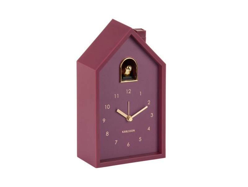 Karlsson Alarm Clock Modern Cuckoo Oro Dark Mauve - CLOCKS - Beattys of Loughrea