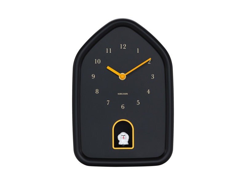 Karlsson Wall Clock Modern Doggy Black - CLOCKS - Beattys of Loughrea