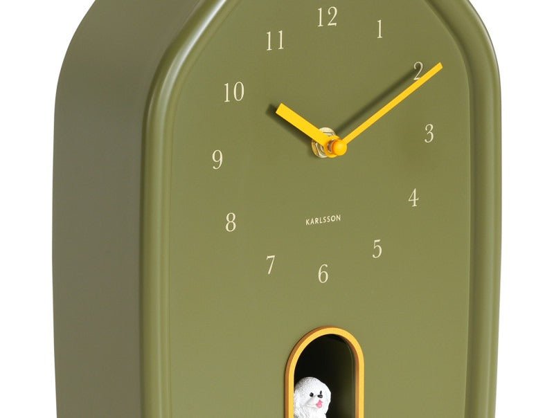 Karlsson Wall Clock Modern Doggy Luxury Green - CLOCKS - Beattys of Loughrea