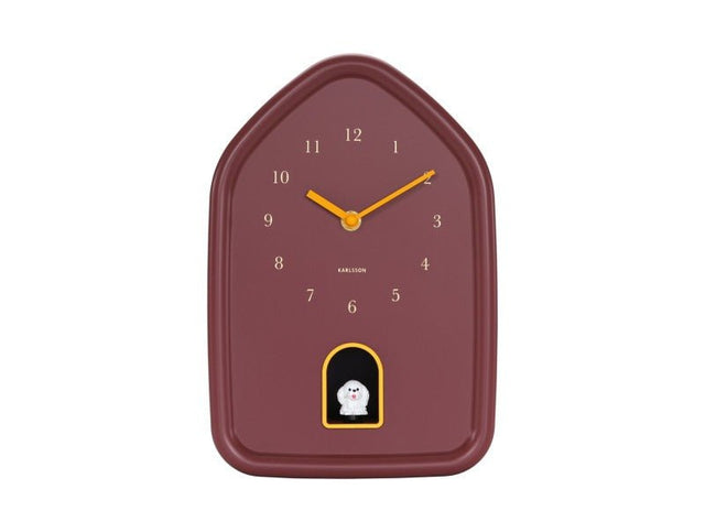 Karlsson Wall Clock Modern Doggy Burgundy Red - CLOCKS - Beattys of Loughrea