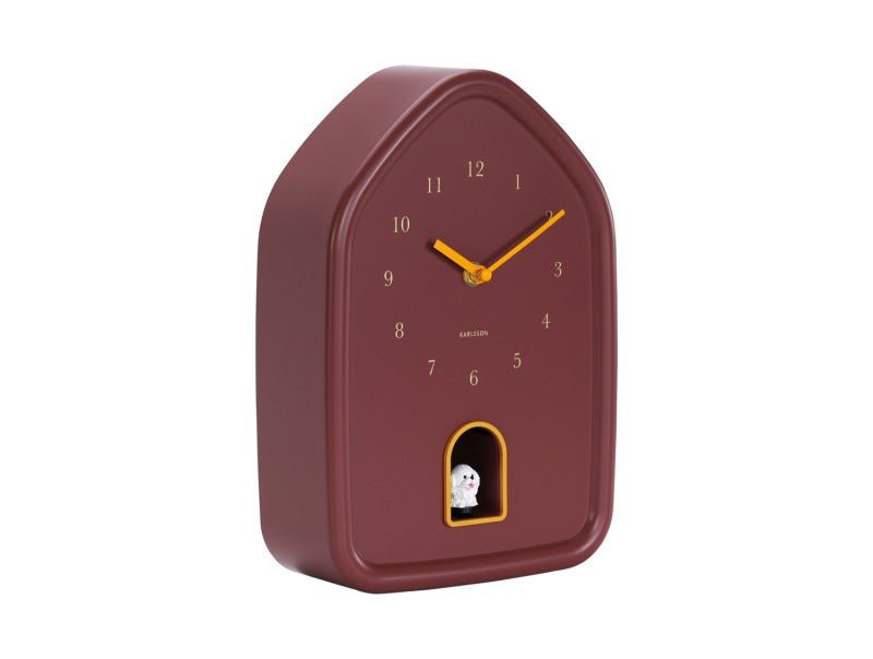 Karlsson Wall Clock Modern Doggy Burgundy Red - CLOCKS - Beattys of Loughrea