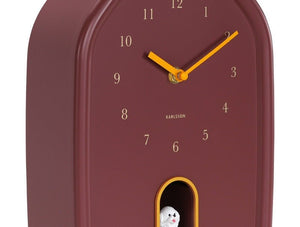 Karlsson Wall Clock Modern Doggy Burgundy Red - CLOCKS - Beattys of Loughrea