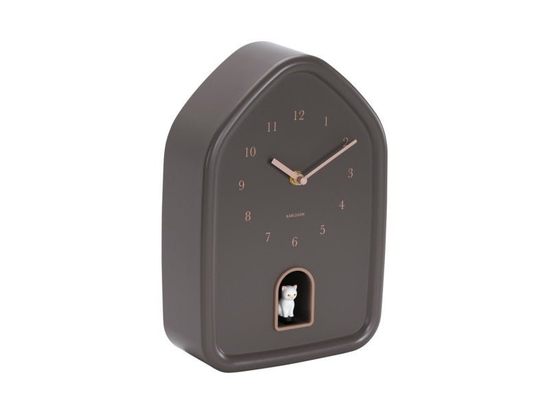 Karlsson Wall Clock Modern Kitty Earth Brown - CLOCKS - Beattys of Loughrea