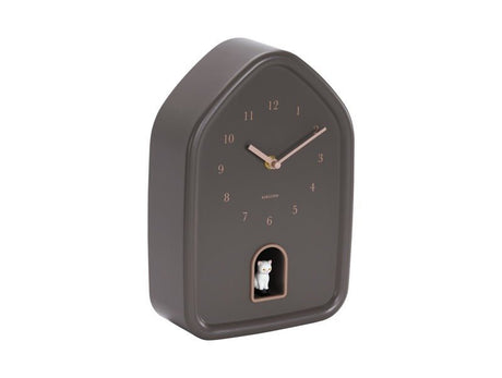 Karlsson Wall Clock Modern Kitty Earth Brown - CLOCKS - Beattys of Loughrea