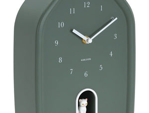 Karlsson Wall Clock Modern Kitty Jungle Green - CLOCKS - Beattys of Loughrea