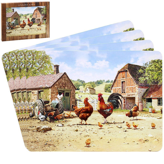 Cockerel & Hen Placemats - Set of 4 - TABLEMATS/COASTERS - Beattys of Loughrea