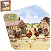 Cockerel & Hen Coasters - Set of 4 - TABLEMATS/COASTERS - Beattys of Loughrea