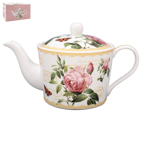 Redouté Rose Fine China Teapot - POT POURRI/AROMATHERAPY/OILS/DIFFUSER - Beattys of Loughrea