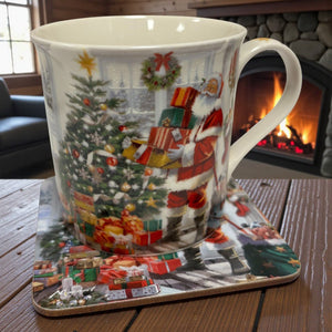 Santa Mug & Coaster in Gift Box - TABLEMATS/COASTERS - Beattys of Loughrea