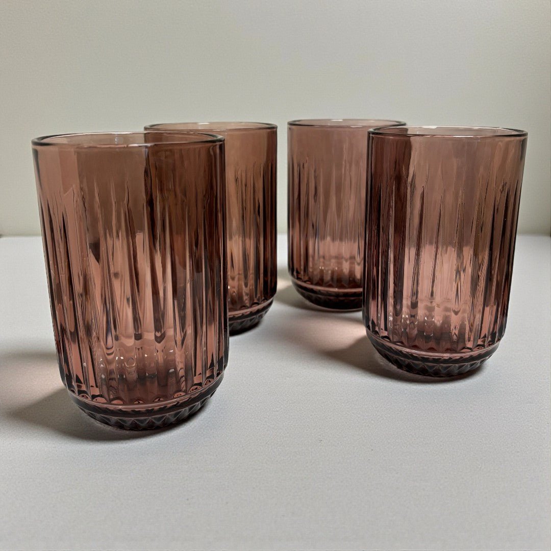 Elements Linear Pink Tumbler Glasses – Set of 4 - DRINKING GLASSES - Beattys of Loughrea