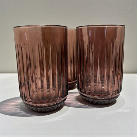 Elements Linear Pink Tumbler Glasses – Set of 4 - DRINKING GLASSES - Beattys of Loughrea