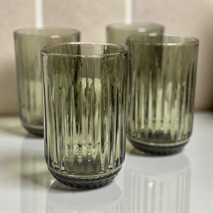 Elements Linear Smoke Tumbler Glasses – Set of 4 - DRINKING GLASSES - Beattys of Loughrea
