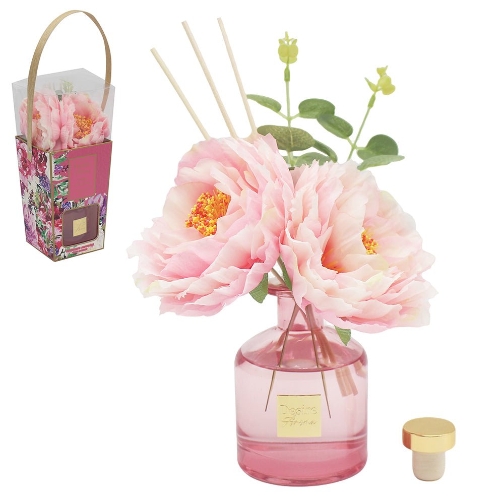 Desire Aroma Peony & Freesia Reed Diffuser with Flowers – 200ml ...