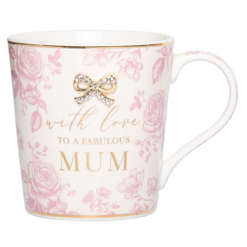 Madelaine Mum Mug – Pink Floral with Gold Bow - MUG SETS - Beattys of Loughrea