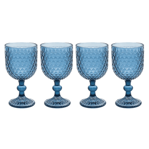 Elements Blue Wine Glasses Set of 4 - DRINKING GLASSES - Beattys of Loughrea