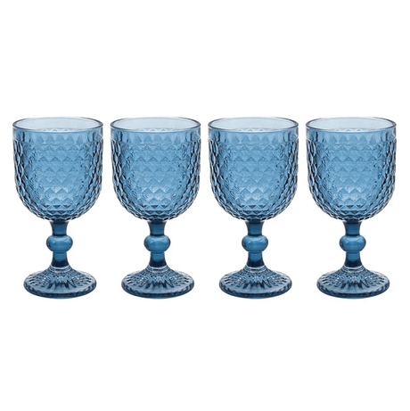 Elements Blue Wine Glasses Set of 4 - DRINKING GLASSES - Beattys of Loughrea
