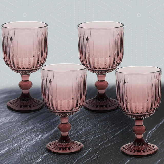 Elements Pink Wine Glasses Set of 4 - DRINKING GLASSES - Beattys of Loughrea