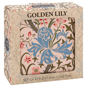Golden Lily Ceramic Coasters - Set of 4 - TABLEMATS/COASTERS - Beattys of Loughrea