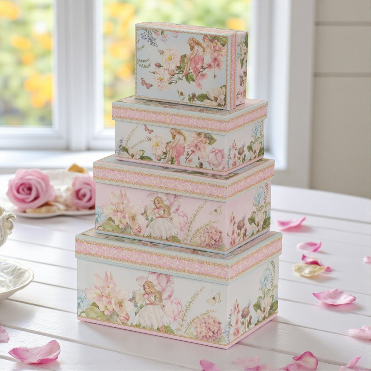 Cute Fairy Cardboard Storage Boxes – Set of 4 - LINEN CHESTS/BASKETS - Beattys of Loughrea