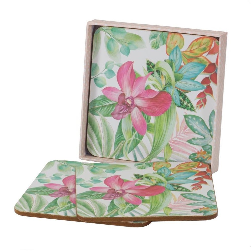 Orchid Cascade Coaster Set – Set of 4 - TABLEMATS/COASTERS - Beattys of Loughrea