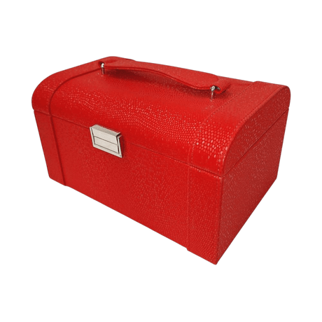 Large Mottled Red Jewellery Box – Faux Leather - JEWELLERY HOLDER - Beattys of Loughrea