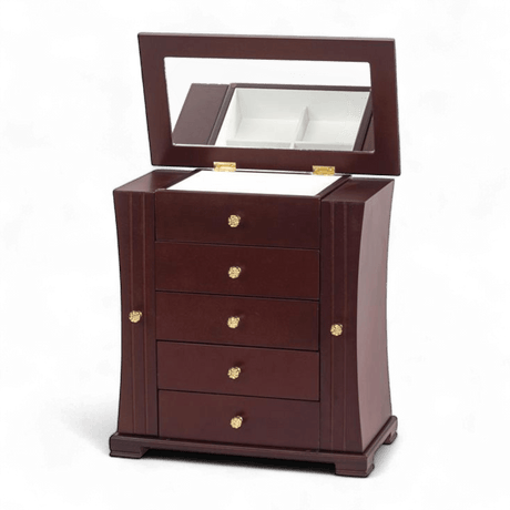 Tara Walnut Finish Wardrobe Jewellery Box - JEWELLERY HOLDER - Beattys of Loughrea