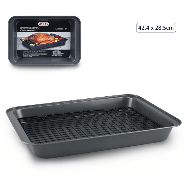 Anilar Roasting Pan with Rack – 42.4 x 28.5cm - GENERAL COOKWARE - Beattys of Loughrea