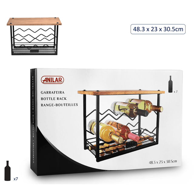 Anilar 7 - Bottle Zig - Zag Wine Rack - WINE RACKS - Beattys of Loughrea