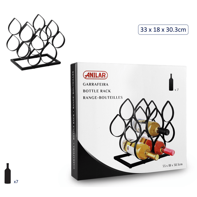 Anilar 7 - Bottle Teardrop Wine Rack - WINE RACKS - Beattys of Loughrea