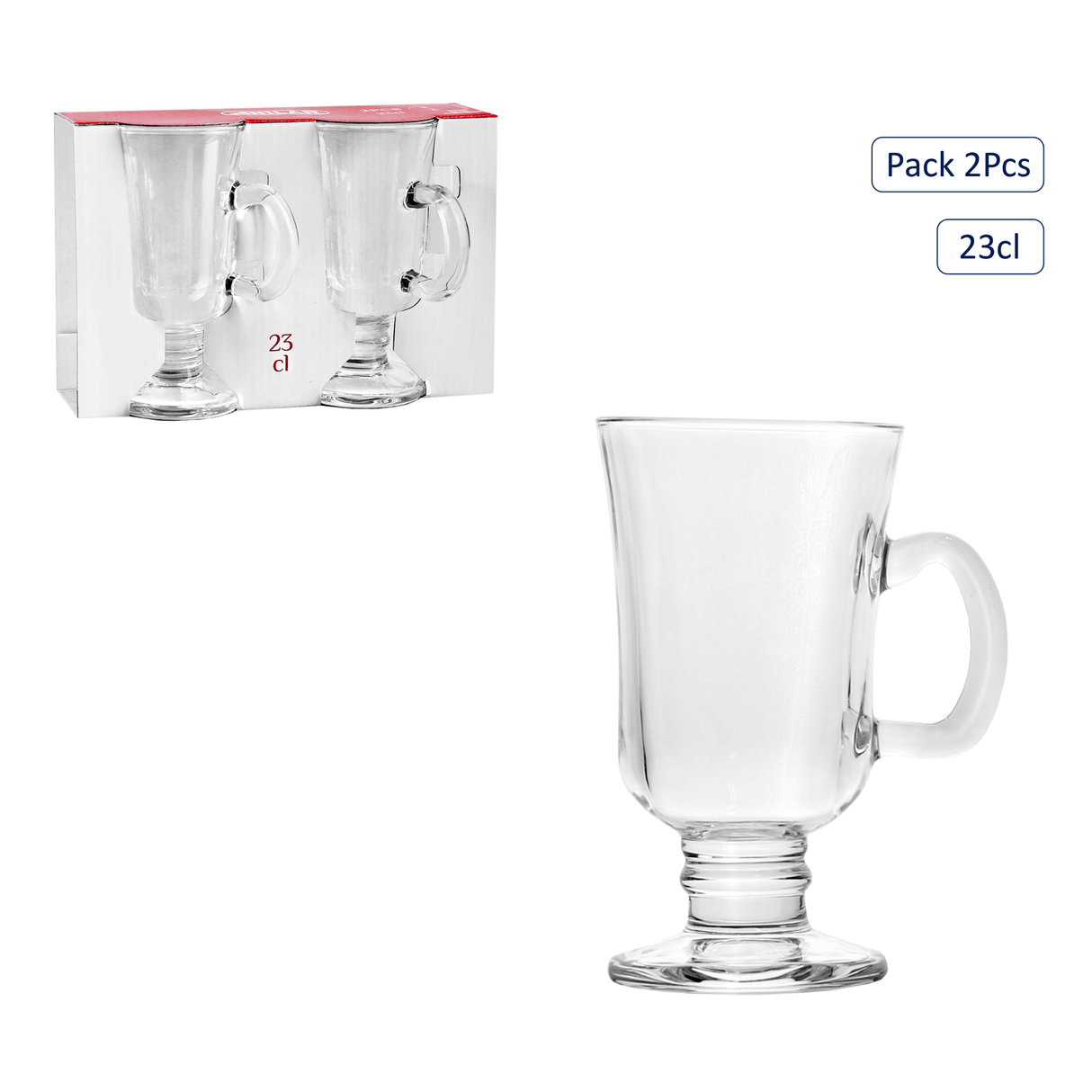 Anilar 2pc Irish Coffee Glasses 23cl - MUG SETS - Beattys of Loughrea