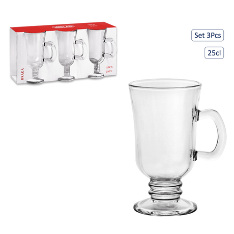Anilar 3pc Irish Coffee Glasses 25cl - MUG SETS - Beattys of Loughrea