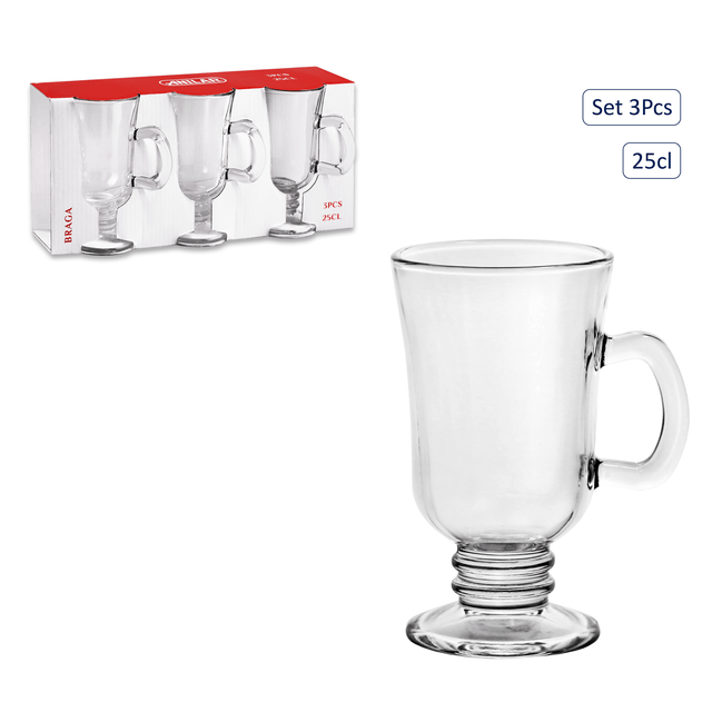Anilar 3pc Irish Coffee Glasses 25cl - MUG SETS - Beattys of Loughrea