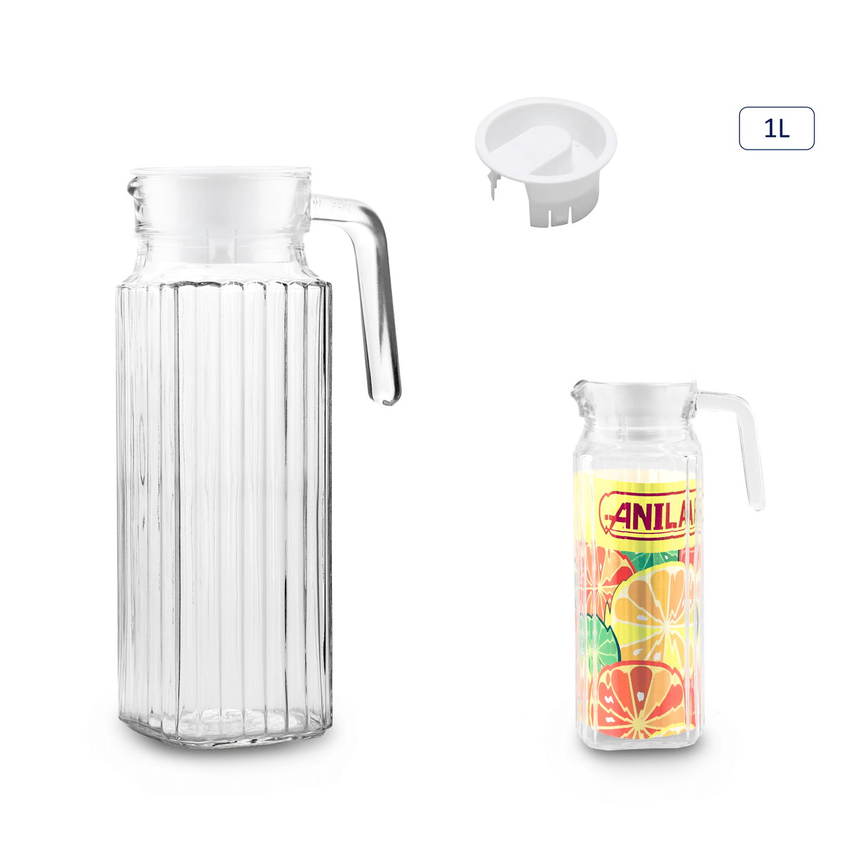 Anilar Glass Jug with Lid – 1 Litre