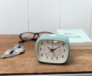 Retro alarm clock - Light Blue - CLOCKS - Beattys of Loughrea