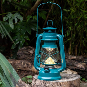 LED Hurricane Lantern – Spirit of Adventure Blue (24cm) - CANDLE HOLDERS / Lanterns - Beattys of Loughrea