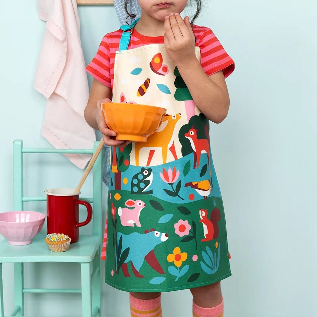 Wipeable Cotton Children's Apron – Woodland Print - APRON/GLOVE/TEXTILE - Beattys of Loughrea