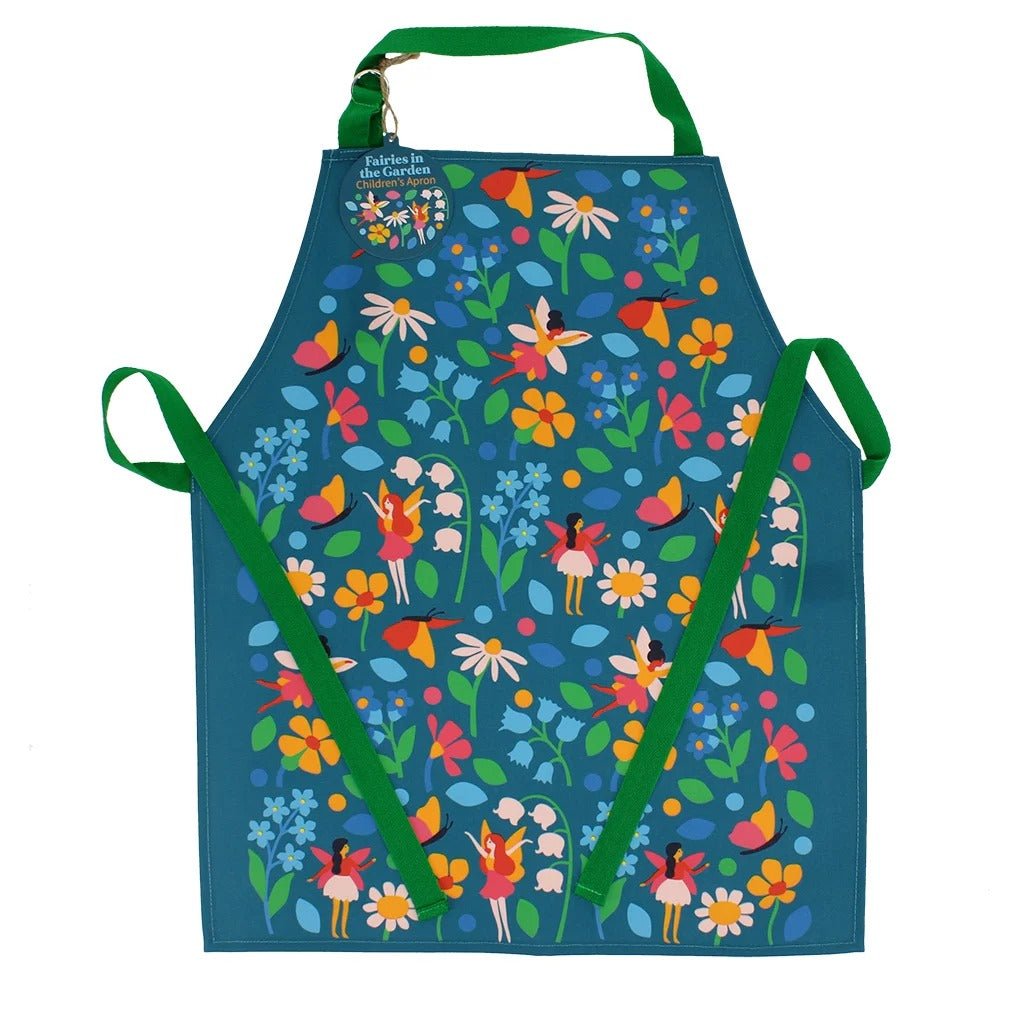 Wipeable Cotton Children's Apron – Fairies in the Garden Print ...