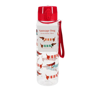 Drinks Bottle – Sausage Dog Print with Push Button Lid (700ml) - PLASTICS - STORAGE LUNCH BOX BEAKER - Beattys of Loughrea