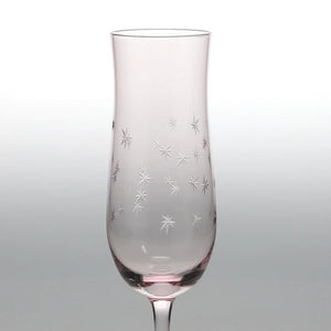 Etched Star Champagne Glasses 200ml (Set of 2) – Pink Tint - DRINKING GLASSES - Beattys of Loughrea