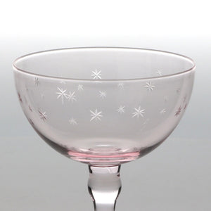 Etched Star Coupe Cocktail Glasses 200ml (Set of 2) – Pink Tint - DRINKING GLASSES - Beattys of Loughrea