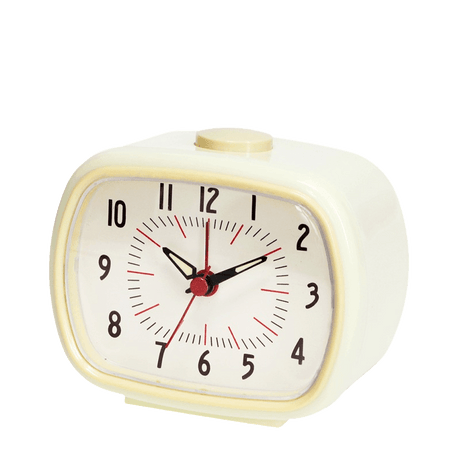Retro Alarm Clock – Ivory White - CLOCKS - Beattys of Loughrea
