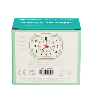 Retro Alarm Clock – Ivory White - CLOCKS - Beattys of Loughrea