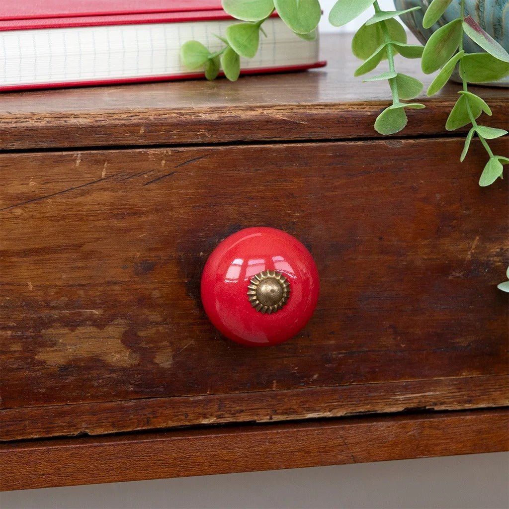Ceramic Drawer Knob – Red - CABINET KNOBS - Beattys of Loughrea