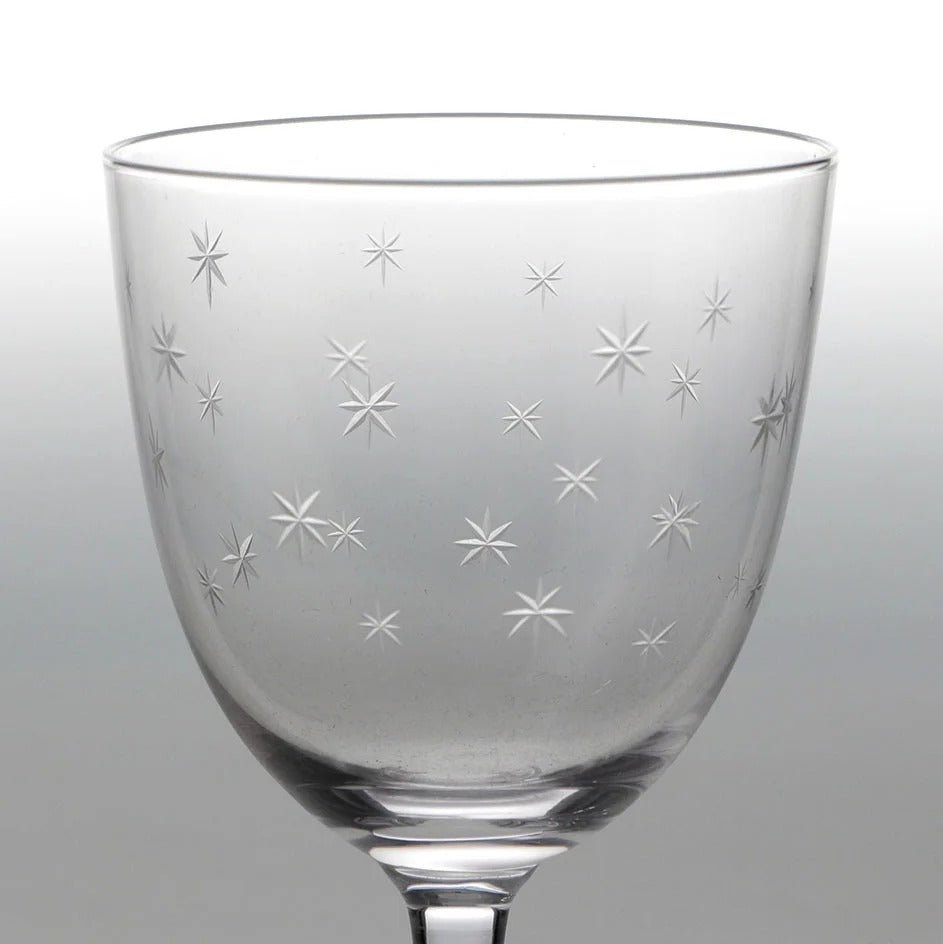 Etched Star Wine Glasses 250ml (Set of 2) – Clear - DRINKING GLASSES - Beattys of Loughrea