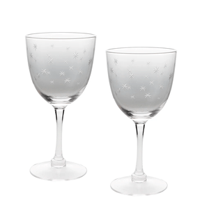 Etched Star Wine Glasses 250ml (Set of 2) – Clear - DRINKING GLASSES - Beattys of Loughrea