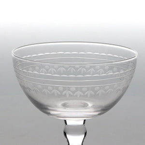 Vintage Etched Coupe Glasses 200ml (Set of 2) – Clear - DRINKING GLASSES - Beattys of Loughrea